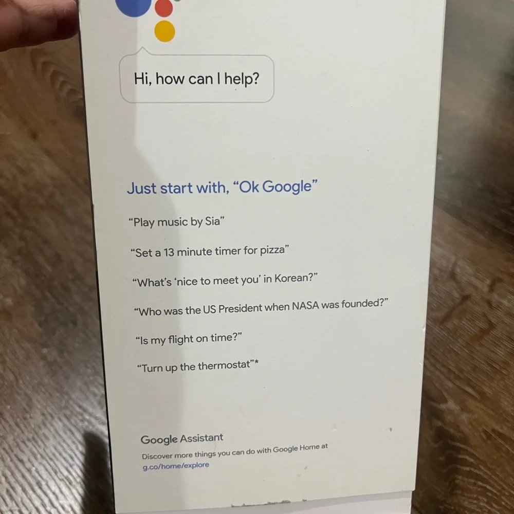 Google Home voice activated Smart Speaker - White and Gray